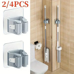porte balai porte brosse adhésive murale moderne blanc gris transparent
