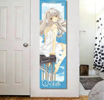 Poster mural anime illustration jeune fille piano bleu blanc chambre fille