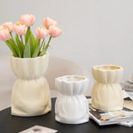 vase blanc moderne minimaliste plastique souple décoration intérieur arrondi chambre salon