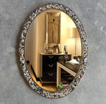 miroir décoratif ovoïde coquillages bohème accueil maison accessoires deco coquillage bordure ornemental