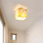 lampe moderne jaune question mark points rouges ludique lumière enfants chambre