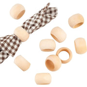Anneaux de serviette en bois naturel - Lot de 10 pour décoration de table élégante