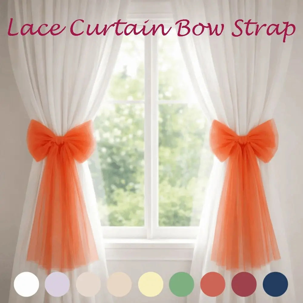 attaches rideau tulle texturé rubans décoratifs girly festif blanc violet orange bleu marine rose