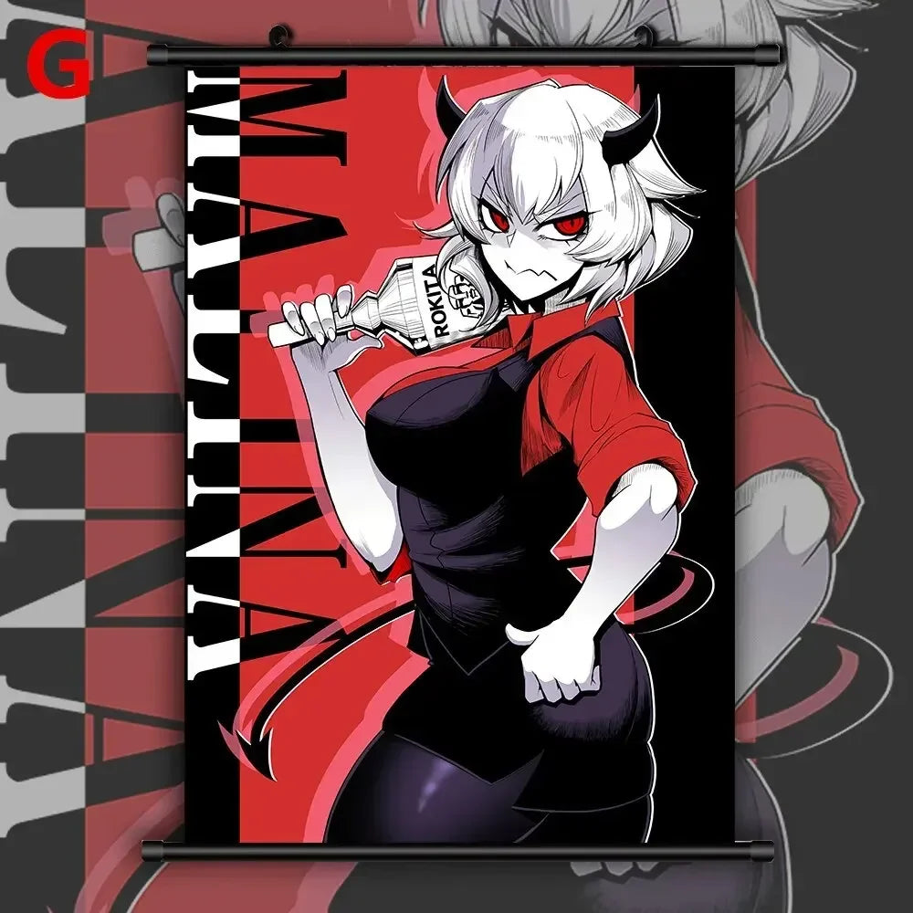toile anime illustration graphique clips decoration salon blanc rouge noir vertical