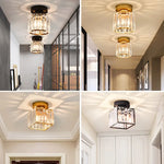 lampe moderne cristal noir doré transparent rayures horizontales