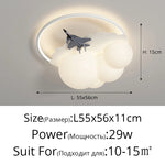 lustres led modernes nuages avions chambre enfants blanc jaune bleu gris