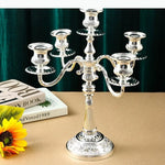 bougeoir cinq branches ornements floraux argent doré bronze classique décoration intérieure porte chandelle SUPPORT