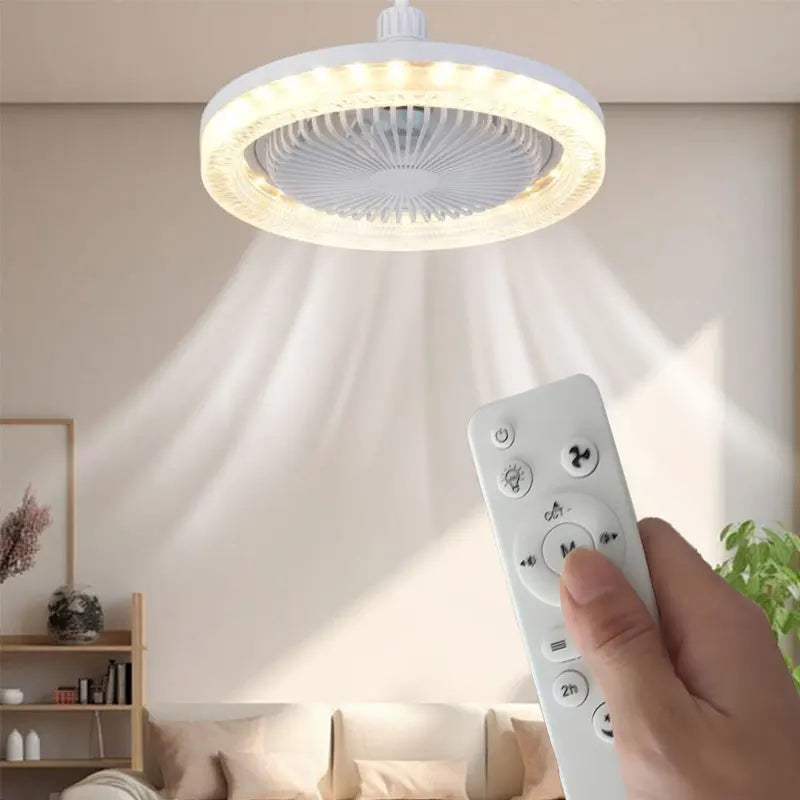 ventilateur led blanc moderne 5lumières télécommande 3vitesses minimaliste