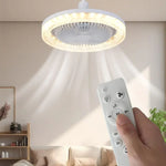 ventilateur led blanc moderne 5lumières télécommande 3vitesses minimaliste