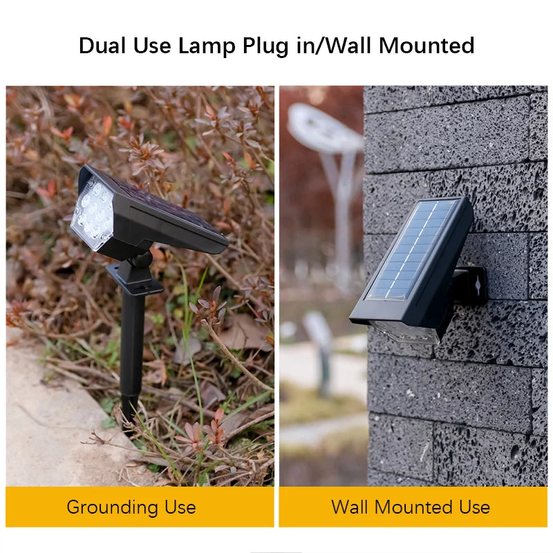 projecteur solaire extérieur led noir lumière blanche ip65 moderne minimaliste adjustableextérieur jardin