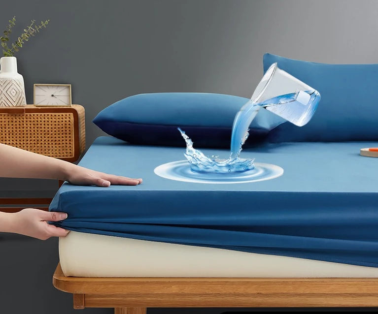 housses lit imperméables drap housse 100 polyester blanc unis modernes adultes king 160x200cm