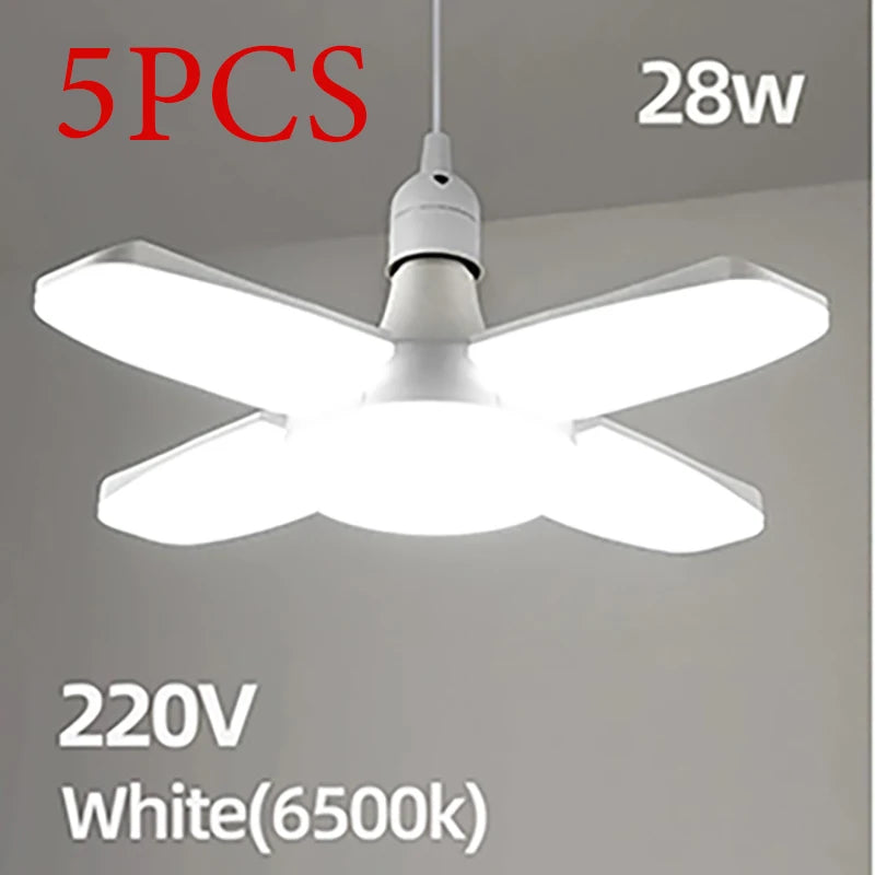 lampe pliable E27 blanc moderne minimaliste plissé feuilles opacité 65mm 92mm 145mm 28W LED