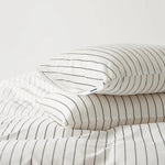 taies d'oreiller coton rayées 48x74cm blanc gris rose bleu minimaliste respectueux environnement maison lit