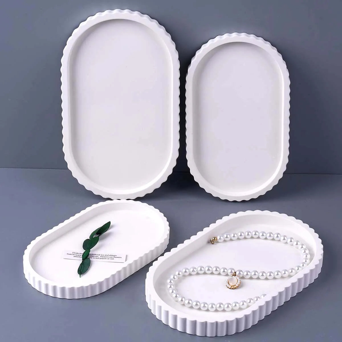 plateau silicone dentelé moule rangement bijoux décoration artisanale minimaliste figurines