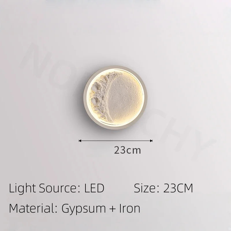 lampe murale blanc plâtre lunaire minimaliste éclairage led moderne fixée mur 2000 82000 lumens