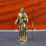 statues jesus sacre coeur bronze doré sculptures detailles traditionnelles decor religieux ornement maison figurines