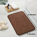 tapis bain mousse mémoire forme pierre velours corail antidérapant absorption haute moderne gris marron