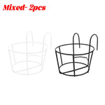 supports fleurs suspendus métal noir blanc moderne double crochet balcon clôture