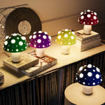 lampe poser champignon enfant rechargeable usb led rouge blanc vert violet bleu moderne chambre