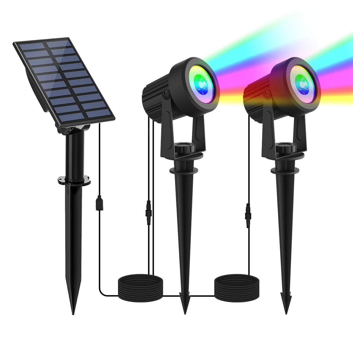 projecteur solaire ip65 étanche rgb lumières led modernes vacances noël halloweenextérieur