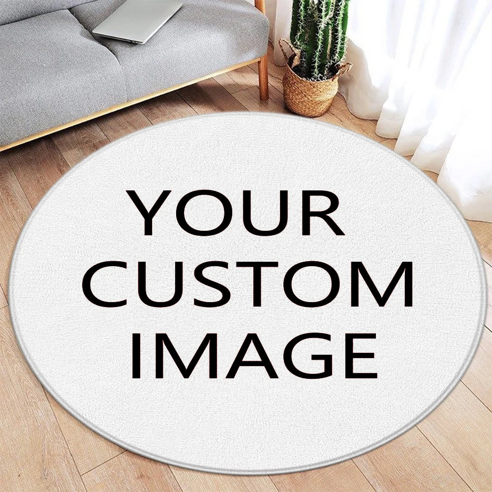 tapis rond blanc points noirs antidérapant polyester moderne intérieur extérieur cuisine prière camping pique