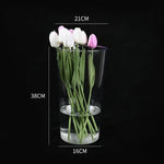 vases modernes transparents rectangulaires lisses intérieur décoration arrangement floral table