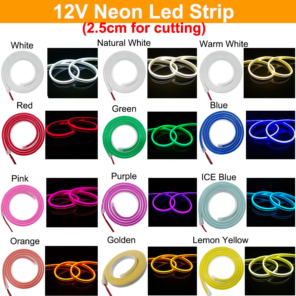 Ruban LED 12V allumé en couleur blanche pour décoration intérieure