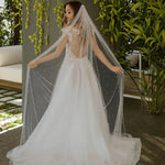 voile mariée classique blanc opacité monocouche bord coupé accessoire mariage femme adulte