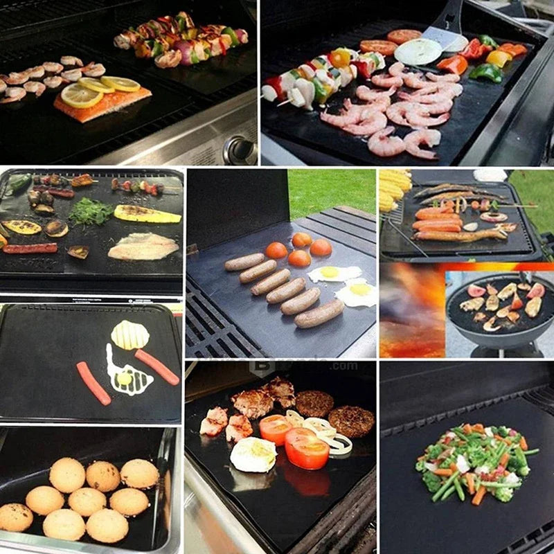 tapis cuisson antiadhésif résistance chaleur noir marron doré texture tissée barbecue baking mats pièces