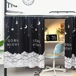 rideau lit enfant motif lune étoile nuit tringle noir blanc opacité totale