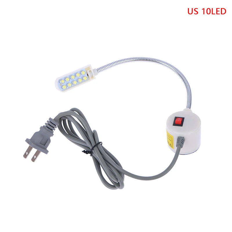 lampe flexible réglable industrielle 360 gris blanc moderne interrupteur câble électrique