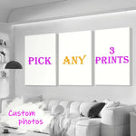 impressions toile texturées moderne lot photos blanches cadre horizontal familial