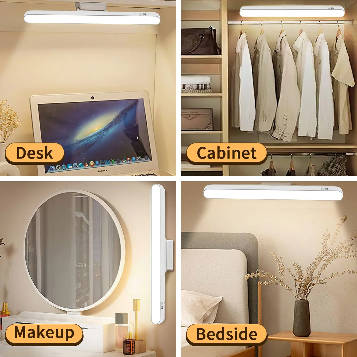 lampe led rechargeable télécommande blanc moderne adhésif veilleuse nuit desk table minimaliste led bluetooth