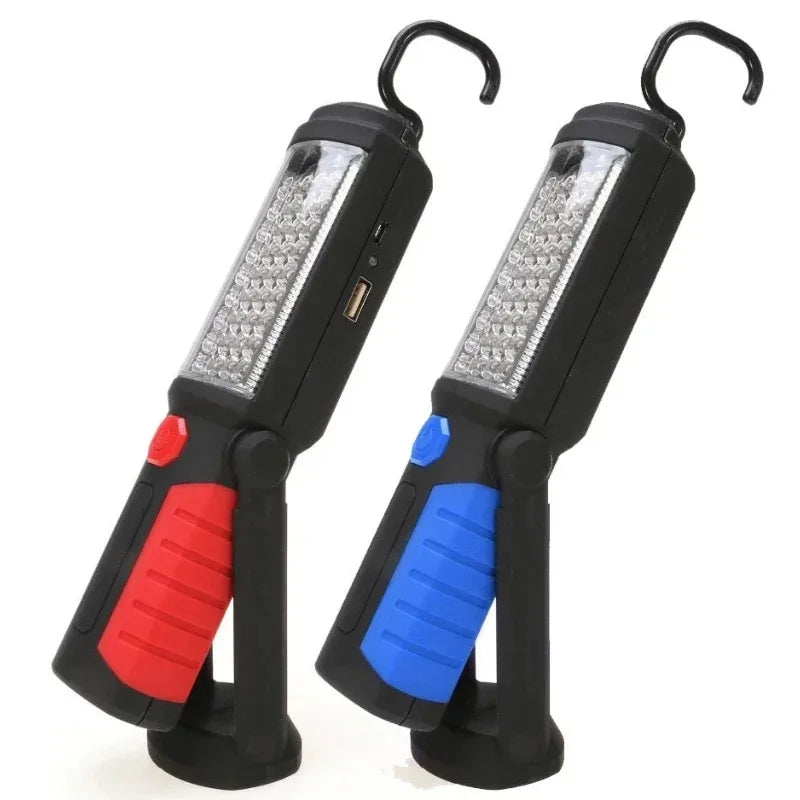 lampe torche pliable rechargeable led rouge bleu anti dérapante moderne résistante choc