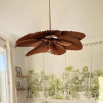 suspension lumineuse feuilles plissées marron moderne ampoules led pince suspension encastrée lumière chaude lumière