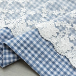 rideau valance gingham dentelle bleu blanc rose blanc noir blanc gris blanc rustique vintage