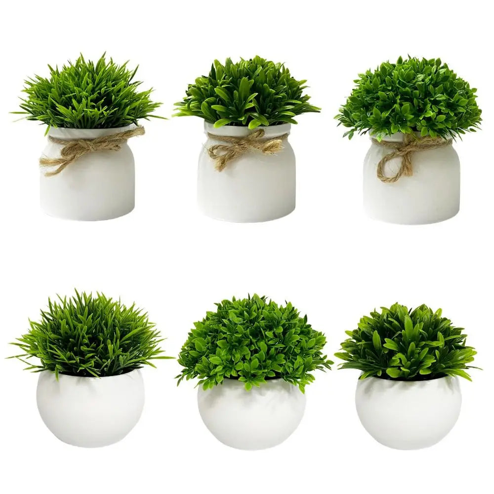 plantes artificielles vertes feuilles fines pot blanc extérieur moderne décoration anniversaire ornement accroché