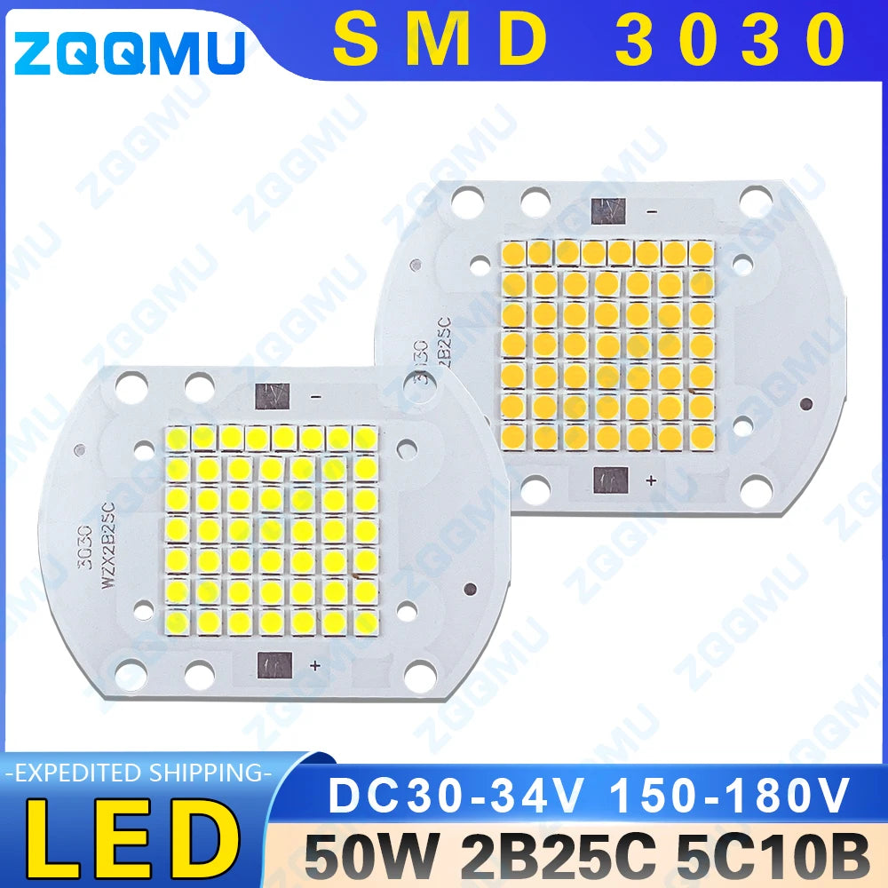 panneau led intégré 50w blanc 50 diodes smd aluminium moderne 3000k 6000k