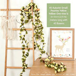 guirlande artificielle roses blanches vertes mariage décoration intérieure diy fleurs feuilles adhésif floral