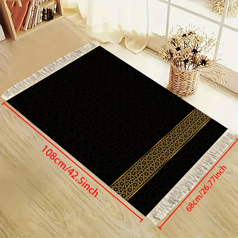 tapis prière géométrique noir doré moderne élégant maison extérieur voyage prière cuisine plage pique