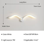 applique murale moderne oiseau blanc marron lumiere led fixation murale minimaliste deco chambre salon