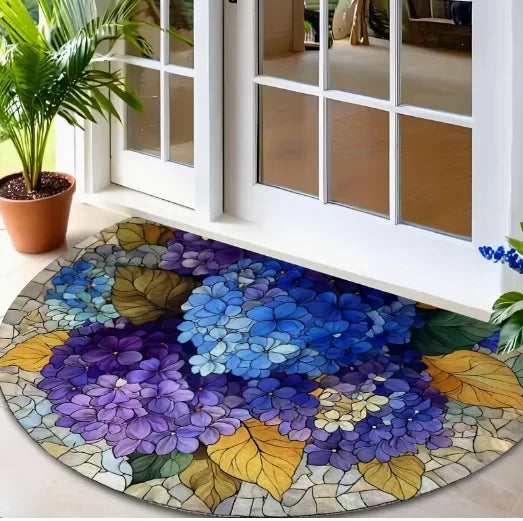 tapis multicolore fleurs feuilles antidérapant résistant décoloration moderne extérieur salon bain