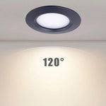 Spot LED moderne 3W noir blanc argent 68x55mm vis fixe 12V 24V
