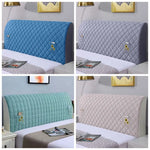 protège tête lit quadrillé adhésif moderne bleu clair gris beige poche tournesol 120 150