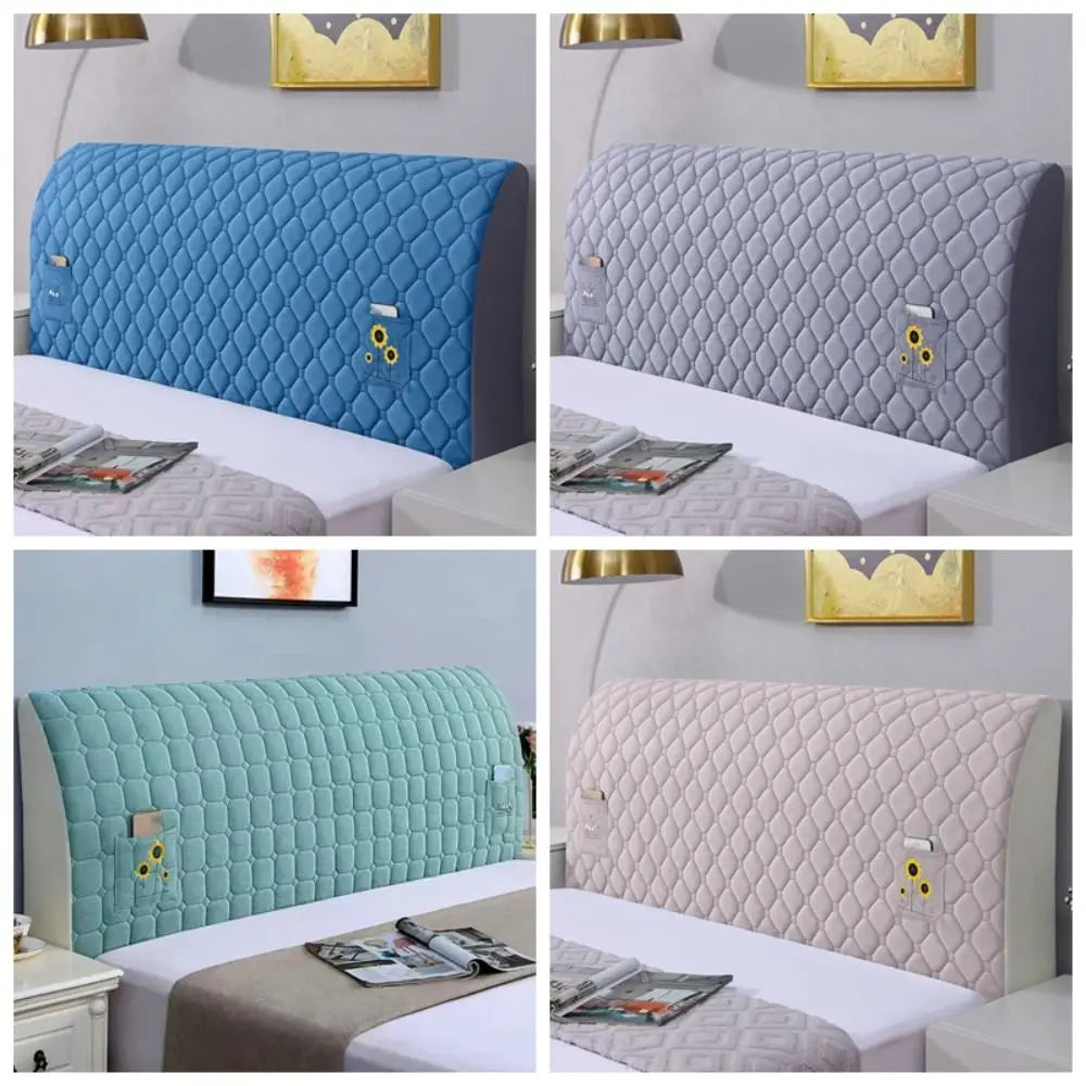 protège tête lit quadrillé adhésif moderne bleu clair gris beige poche tournesol 120 150