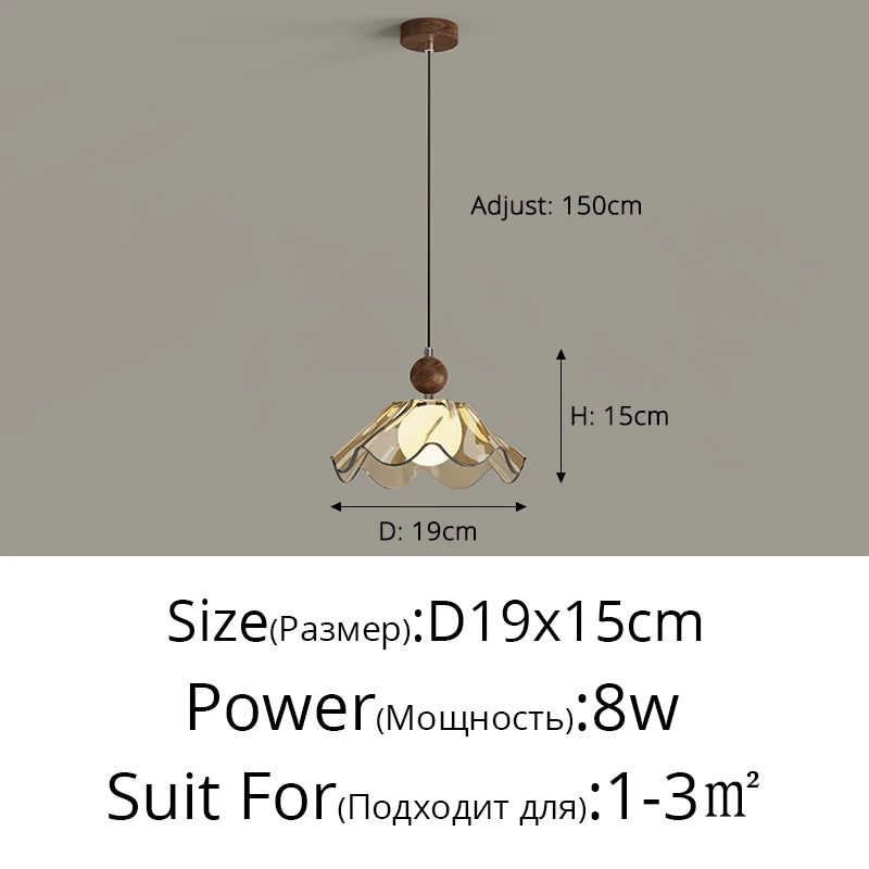 lampe suspendue moderne doré beige translucide texture ondulée motif floral câble noir réglable chambre