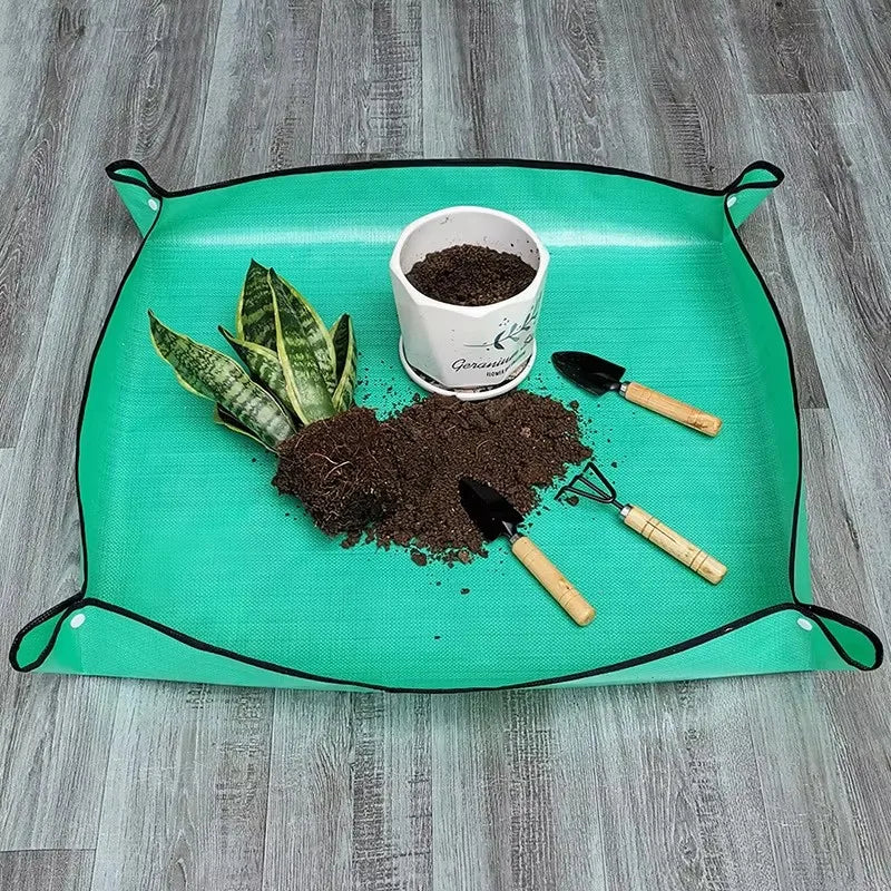 tapis sol jardin vert texture tissée moderne 50cm 50cm imperméable pliable