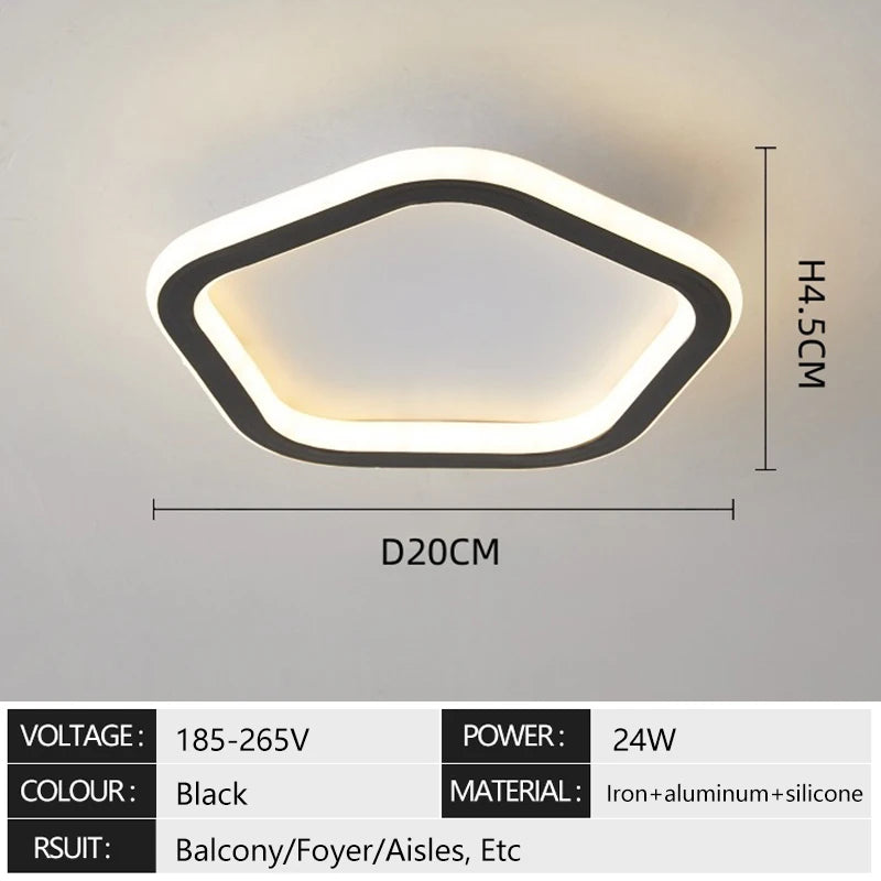 lampe couloir moderne blanc noir rond carré pentagone