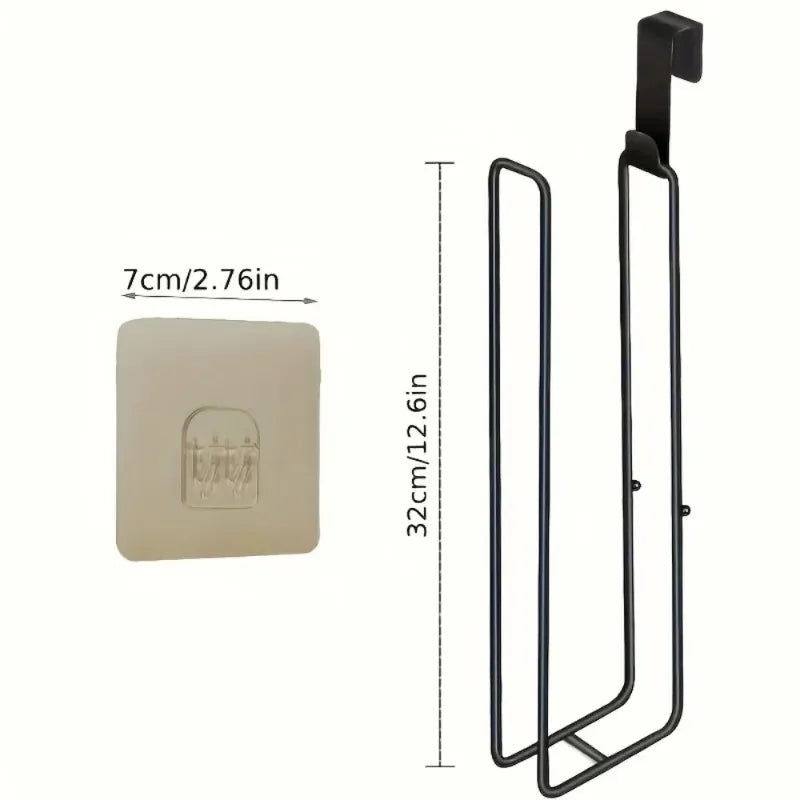 porte papier mural adhésif acier noir moderne trois compartiments barre serviettes salle bain minimaliste