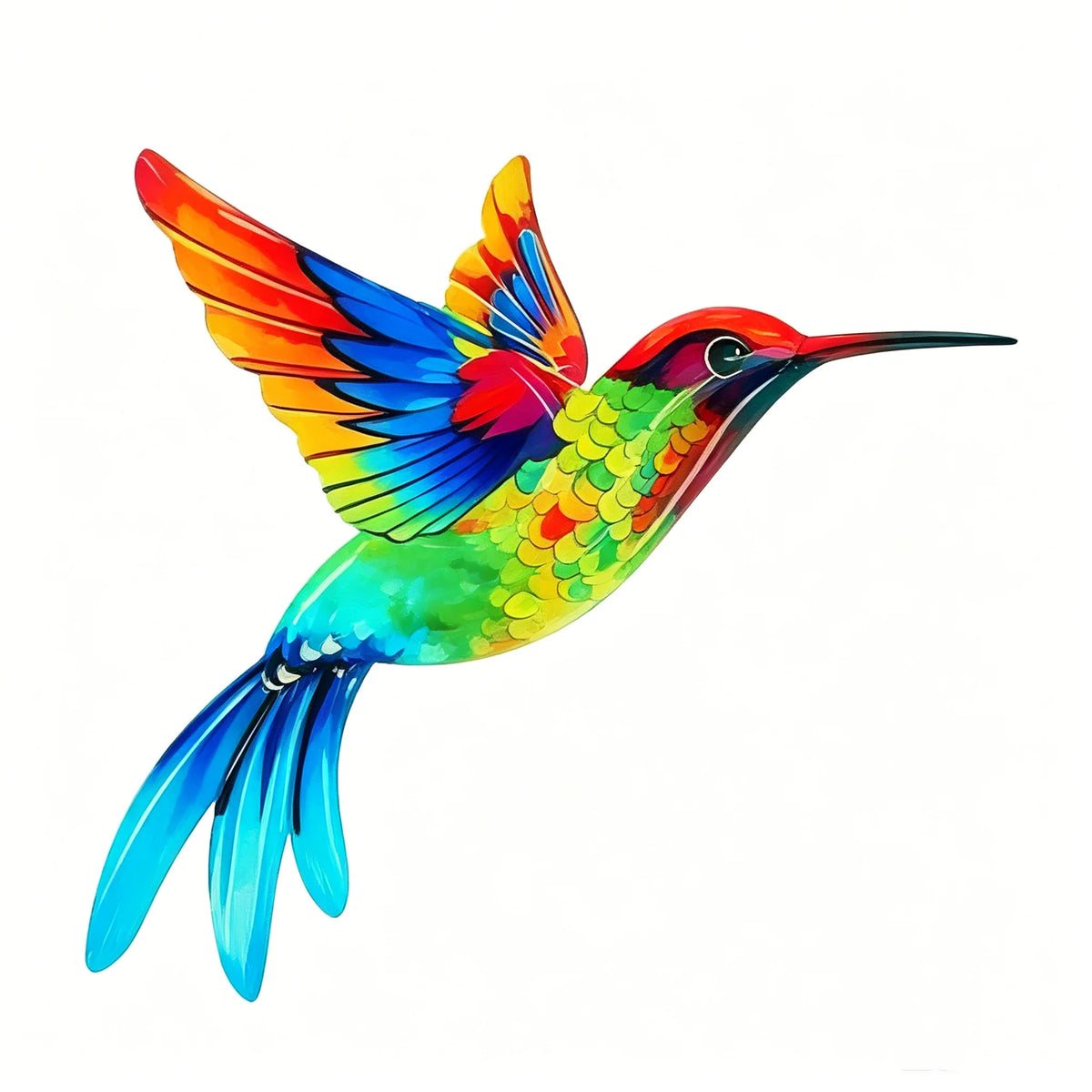 décoration murale métal oiseaux multicolores artisanal intérieur extérieur éléments suspendus pastel